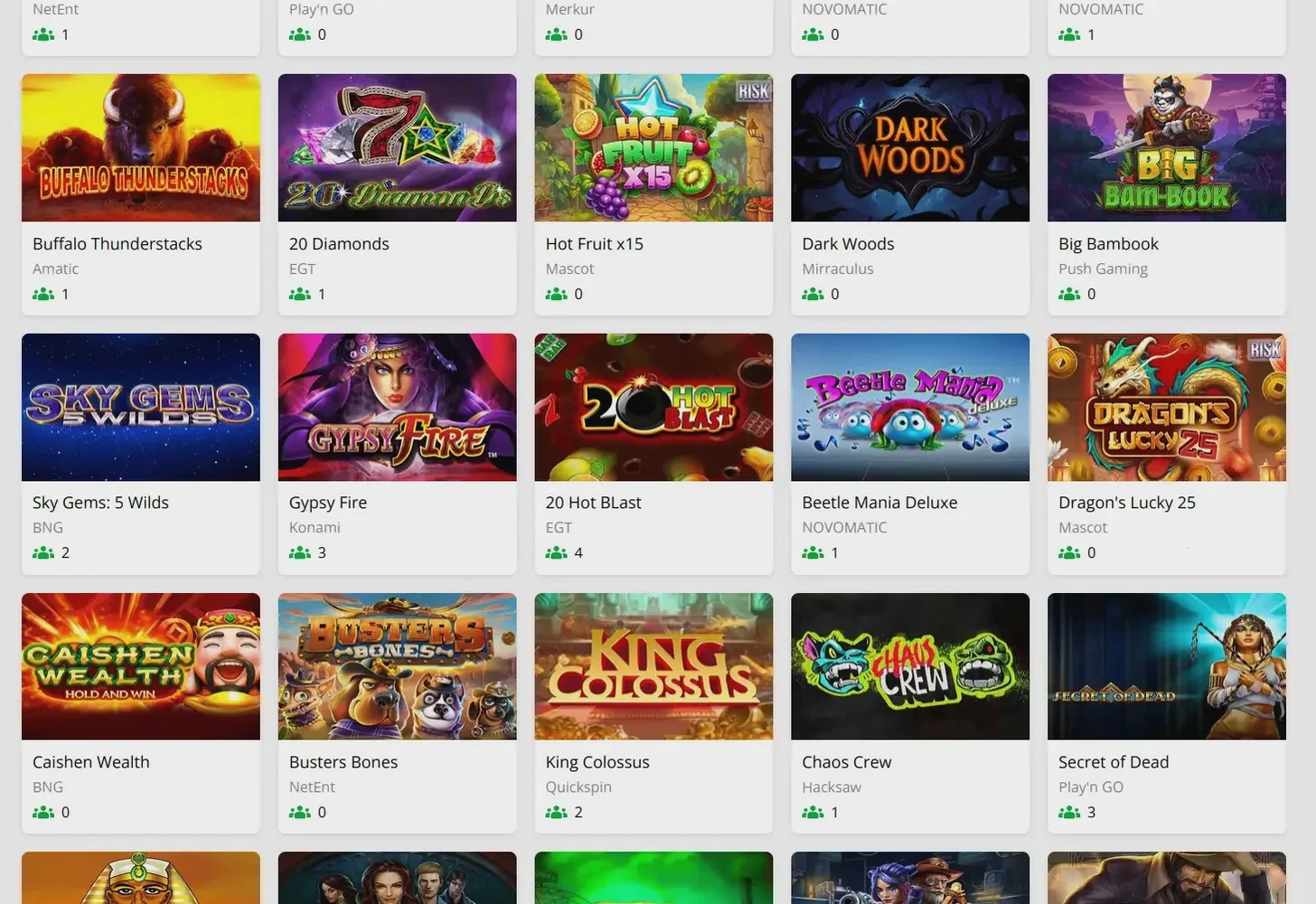 Lucky Hills Casino Übersicht